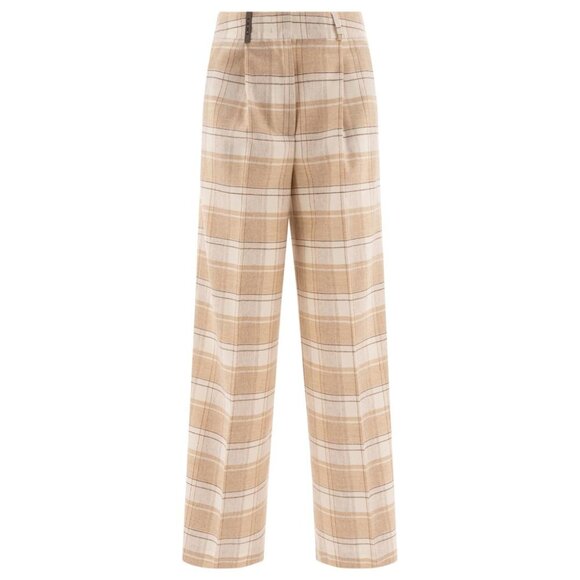 Peserico Check Wool Trousers tag size 40 Women - Picture 1 of 4